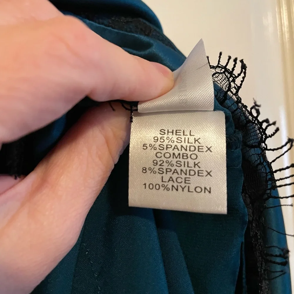 DVF Maire Blue Silk and Lace Slip Dress - Picture 9 of 16